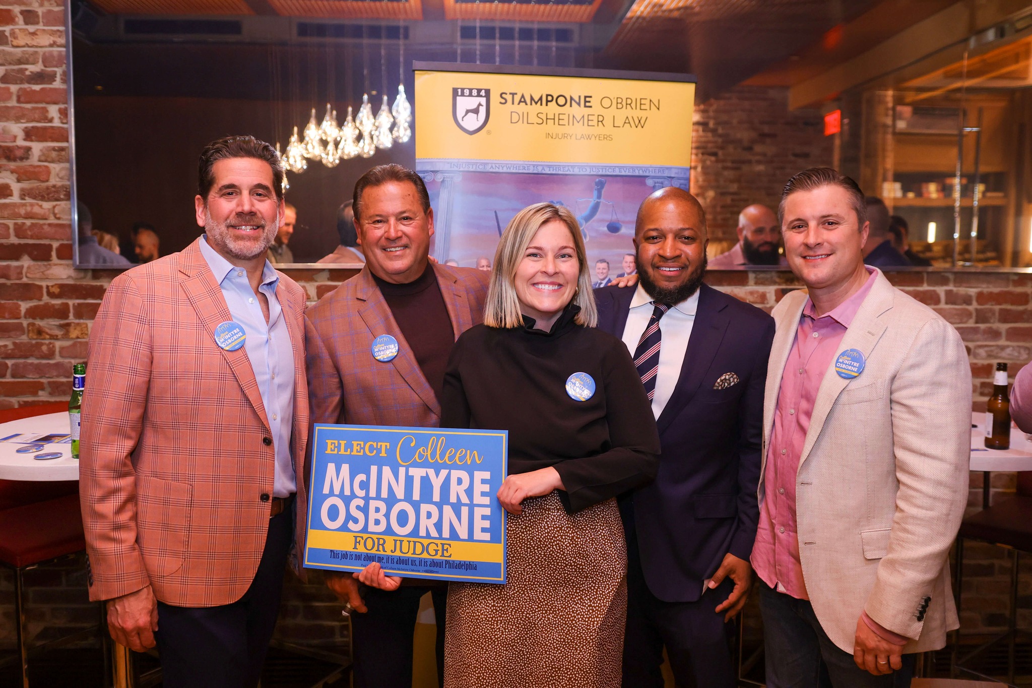 Stampone O’Brien Dilsheimer Law recently held a fundraiser in support of Colleen McIntyre Osborne for Judge.